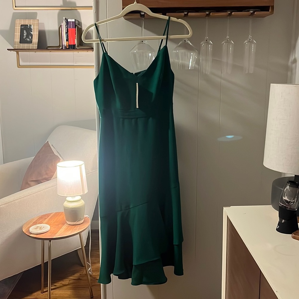 NWT Banana Republic Petite Fit & Flare dress in dark green